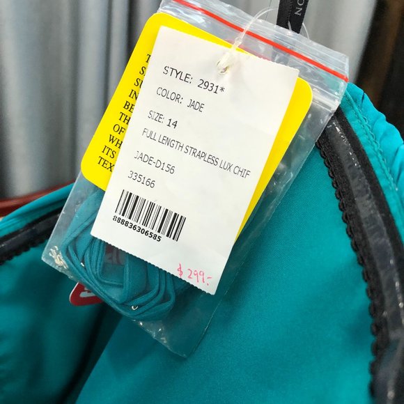 Dessy Strapless Grecian Bridesmaid Chiffon Dress - Picture 8 of 10